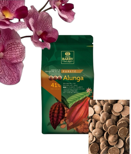 Шоколад Cacao Barry ALUNGA 41% Молочный кувертюр (Пакет 1 кг)