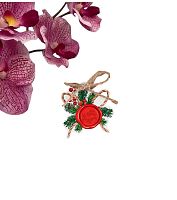 Шильдик декоративный на подарок «Сургуч с хвоей», 6.3 х 6.7 см, Новый год