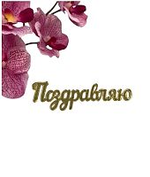 Топпер мини "Поздравляю", №1 акрил, 7см (золото) 2шт.