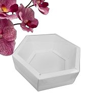 Коробка для зефира ШЕСТИГРАННИК с пластиковой крышкой 180*180*60 (белая) 2эл.