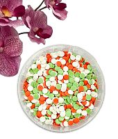 №344/1 Посыпка сахарная декоративная "Конфетти" (зеленое, красное, белое) (6*1,5кг кор.), 1кг