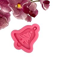 Молд Колокольчик с елкой, силикон 9*10см, 6887523