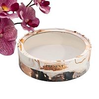 Коробка - тубус с окном «Мрамор» 20 х 20 х 5 см