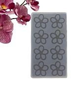 Форма для леденцов Пятилистник (контур) 21*11*0,3см 8в1, силикон, 5553892, А8661