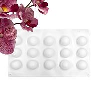 Форма для муссов Шарик 3см 15в1, белый силикон, S135