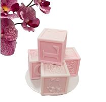 Фигурка из шоколадной глазури СР "КУБИКИ РОЗОВЫЕ" , 1шт (Россия) 