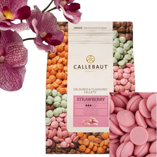 Шоколад Callebaut "Клубника"  (Пакет 2,5кг)