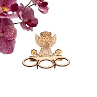 Подставка для пасхальных яиц «Ангел с цветами», под 3 яйца, 15.0×7.0×10.5 см