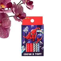 Набор свечей для торта "С Днем Рождения", 8 штук, Человек-паук