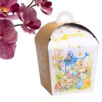Коробка складная "Кролики в саду", 17 х 17 х 26 см