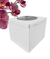 Картонная упаковка для торта ForGenika COMFORT Window White 400*400*350мм с окном (10шт/кор) 