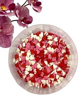 Посыпка сахарная Деко-Про - "Сердечки красно-белые-розовые" tp 16014 (Упаковка 0,75 кг.)