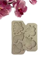 Молд Новогодний атрибут 5в1, силикон 13,8*10*1см (Китай), А1615