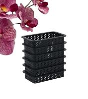 Формы для выпечки перфорированные Доляна «Прямоугольник», набор 6 шт., пластик, 10×5.5×2 см, чёрные