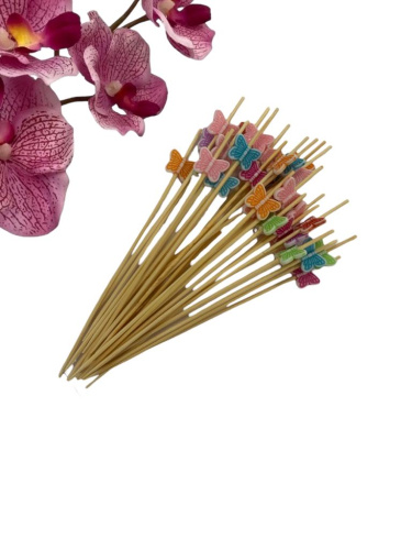 Шпажки для канапе Бабочки Винтажные 12см, 50шт (Китай) Шпажки для канапе Бабочки Винтажные 12см, 50шт (Китай)