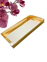 Коробка для шоколадной плитки с пластиковой крышкой 180*90*17мм (золото) 