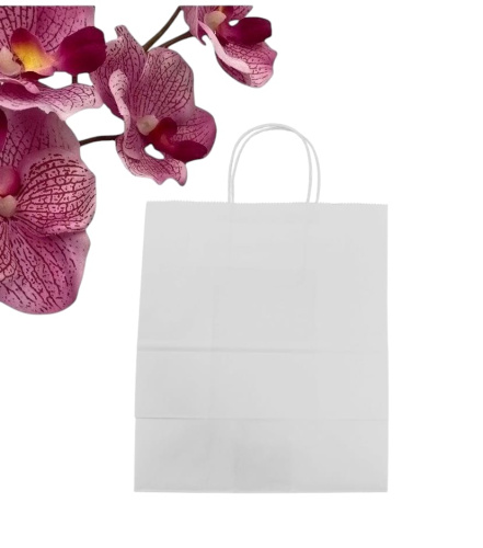 Бумажный пакет с ручкой БЕЛЫЙ 240*140*280 (300шт./кор.), 1шт Бумажный пакет с ручкой БЕЛЫЙ 240*140*280 (300шт./кор.), 1шт