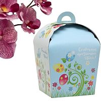 Коробка складная  "Счастливой Пасхи!", пасхальные яйца на веточке, 17 х 17 х 26 см