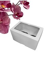 Картонная упаковка для капкейков PASTICCIERE "Белая с окном, 2 ячейки" 1шт