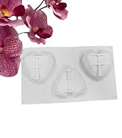 Форма для муссов Сердце граненое 9,5*10,3см 3в1, силикон, А2043