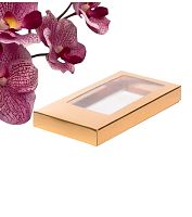 Коробка под дубайский шоколад с окном 155*75*25мм (золото), 1шт.