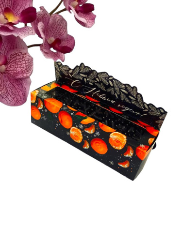 Коробочка для макарун «Mandarin», 18 х 5,5 х 5,5 см, Новый год Коробочка для макарун «Mandarin», 18 х 5,5 х 5,5 см, Новый год