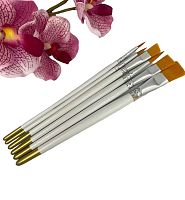 Кисть набор 6шт, пластик/мет/синтетика, А1075, 1наб.