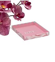 Коробка для печенья, кондитерская упаковка с PVC крышкой, «Шёлковая любовь», 21 х 21 х 3 см