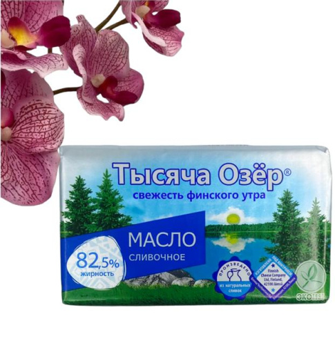 Масло сливочное Тысяча Озер 400гр, 82,5%, 1*8шт