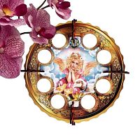 Пасхальная подставка на 8 яиц "Девочка с ягнёнком", 19,5×19,5 см