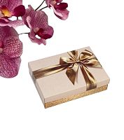 Коробка подарочная «Бант», золотая, 21×15×5 см