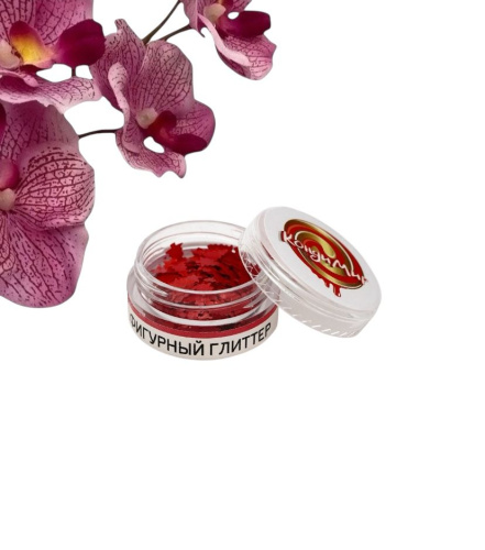 Глиттер пищевой фигурный елки красные