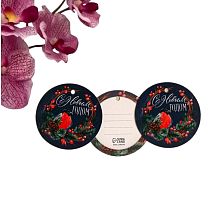 Шильдик на подарок «Снегирь», 5,6 х 5,6 см, Новый год