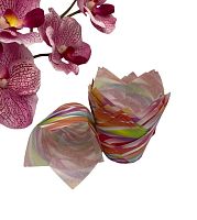 Капсулы тюльпан 50*80ммс рисунком Цветные полосы, 200шт, пергамент (Россия)
