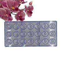 Форма для конфет и шоколада KONFINETTA «Тоффи. Круг», 27,5×17,5×2,5 см, 21 ячейка 2,5×1,5 см