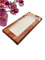 Коробка для шоколада, кондитерская упаковка с окном "Новогодняя открытка", 17,1 х 8 х 1,4 см, Новый 