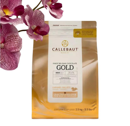 Шоколад Callebaut Белый с карамелью GOLD (Пакет 2,5 кг),CHK-R30GOLD-2B-U75 