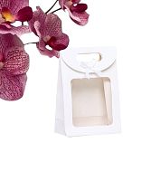 Коробка-пакет с окном, белый, 15×10×6 см