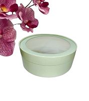 Коробка для зефиа и печенья, ФИСТАШКОВАЯ, 200х70мм,ТУБУС с окном