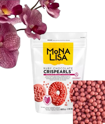 Шок. декор Mona Lisa, Злаки в шок. оболочке "Crispearls Руби" (0,8/3,2кг), CHR-CC-2CRISE0-02B