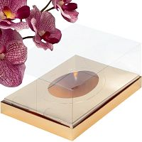 Коробка под половинку шоколадного яйца с пластиковой крышкой 235*160*100мм(золото)