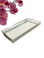 Коробка для шоколадной плитки с пластиковой крышкой 180*90*17мм (серебро)