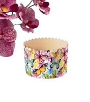 Форма бум. для кулича цветная d110*85мм "БАБОЧКИ ЦВЕТНЫЕ"(1900шт/уп.), 1шт