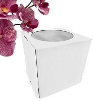Коробка для торта 300*300*300 мм с ОКНОМ (белая) (50шт/кор) 3 эл.