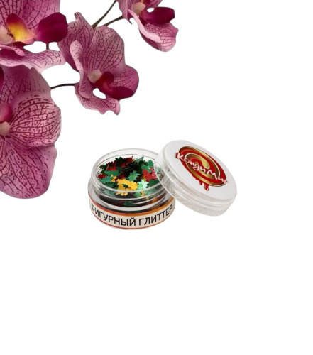 Глиттер пищевой фигурный елки, МИКС Глиттер пищевой фигурный елки, МИКС