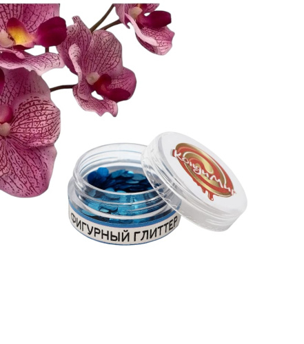 Глиттер пищевой фигурный сердца синие Глиттер пищевой фигурный сердца синие