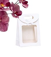 Коробка-пакет с окном, белый, 20×14×8 см