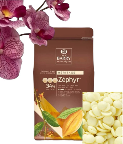 Шоколад Cacao Barry ZEPHYR Белый 34.0% (Пакет 5кг)