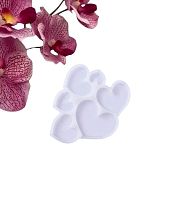 Форма для леденцов «Сердечки», силикон, 16×14×0.7 см, 6 ячеек, прозрачная